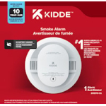 Smoke alarm, 10 year lithium battery, Kidde