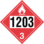 Class 3 (1203) Gasoline, Vinyl Decal, 10.75" x 10.75"