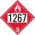 Class 3 (1267) Petroleum Crude oil, Vinyl Decal, 10.75" x 10.75"
