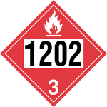 Class 3 (1202)  Diesel placard, 10.75" x 10.75"
