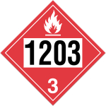 Class 3 (1203)  Gasoline placard, 10.87" x 10.75"