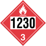 Class 3 (1230) Methanol, Placard, 10.75" x 10.75"
