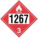 Class 3 (1267) Petroleum Crude oil, Placard, 10.75" x 10.75"